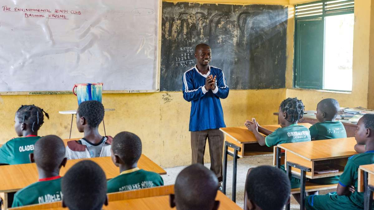 Teacher in Classroom in Cameroon
