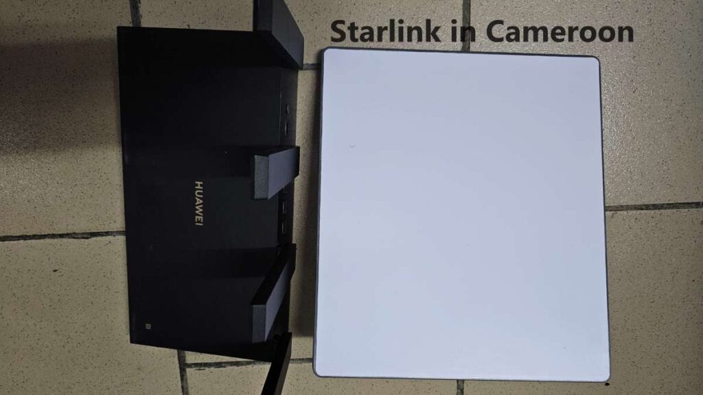 Starlink Mini Kit and Huawei AX6 Router side-by-side
